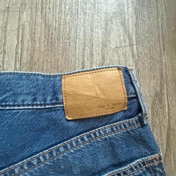Rag & bone Wide-Leg Denim Jeans in Medium Blue - Picture 6 of 7